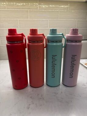 lululemon athletica Stainless Steel Water Bottles - Red, Coral, Teal, Pink